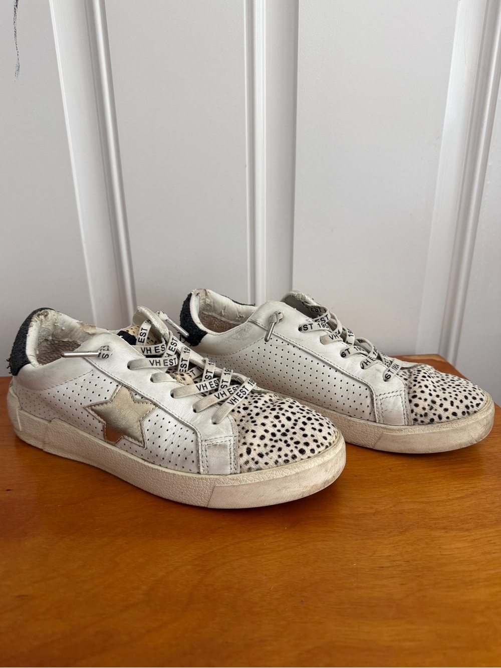 Vintage Havana Collin Sneakers | Cheetah Calf Hair Star Sneakers | 8